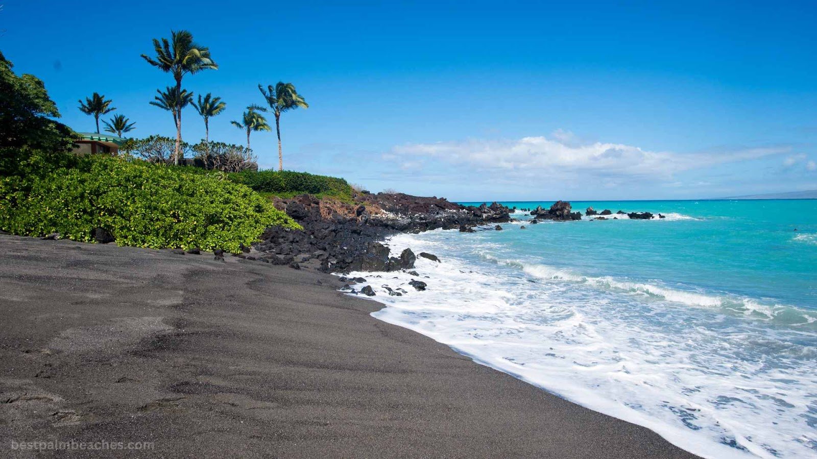 which statement best describes how the black sand beaches in hawaii are formed?